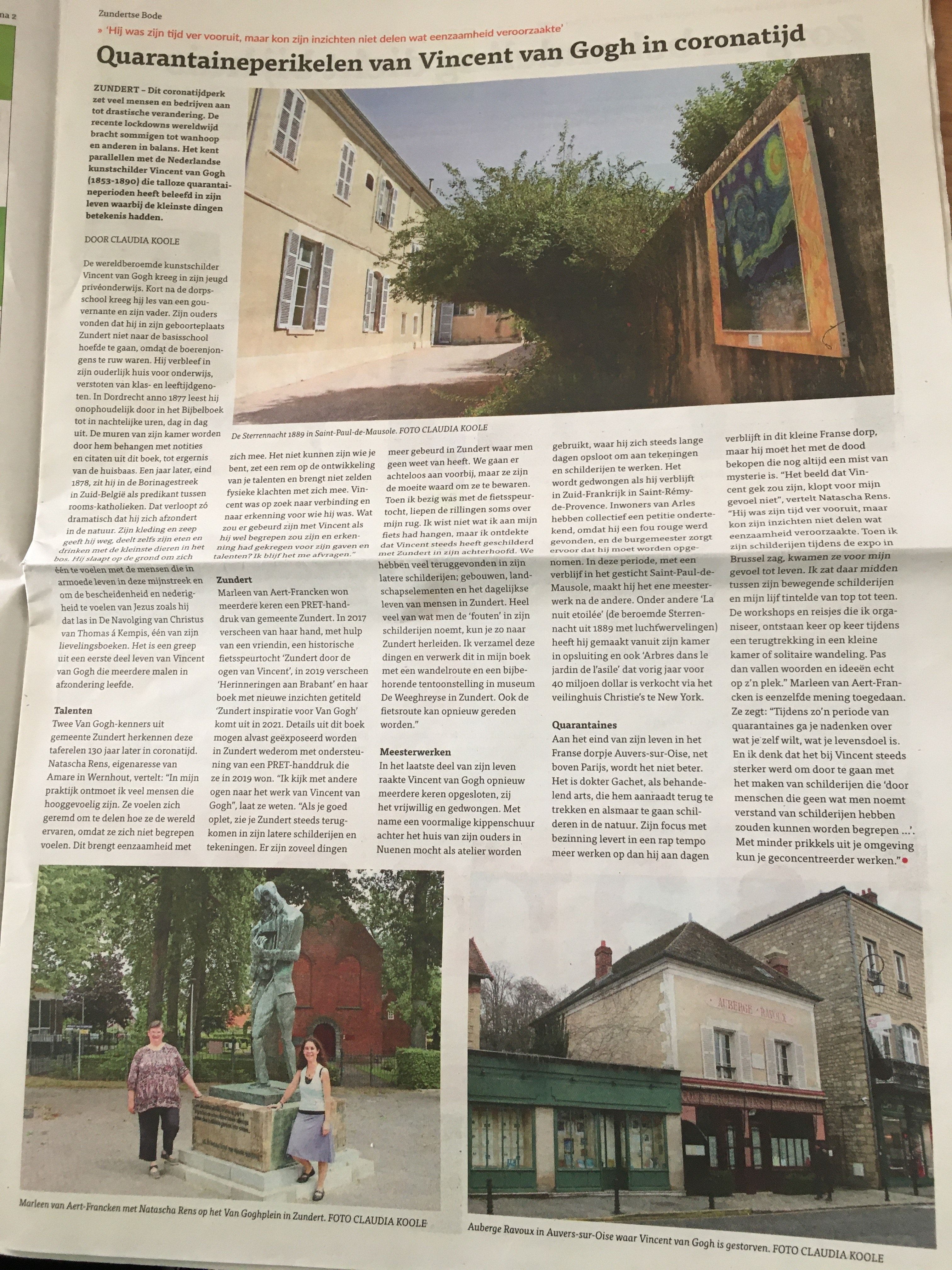 Publicatie in Zundertse en Etten-Leurse Bode 17-03-2020